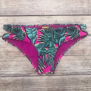 LA HEARTS Women's Swim Bikini Bottom Pink Green Size S